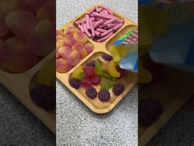 #ASMR filling platter Haribo sweet gummy sweet satisfying sounds Cr: Ella Diamond