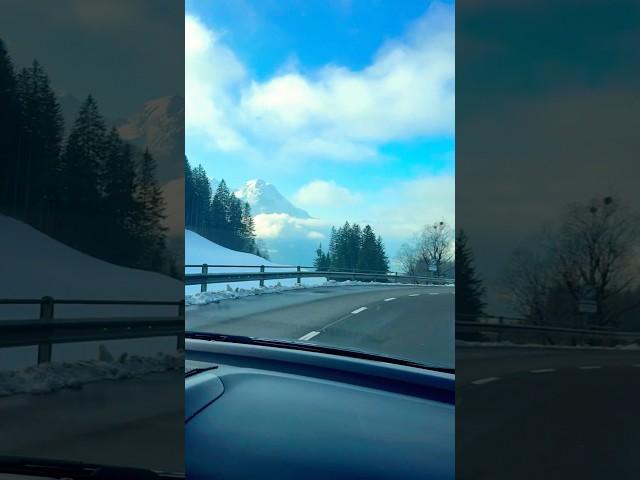 MAGICAL WINTER DRIVE  IN SWISS ALPS ️SNOWY PEAKS & PANORAMIC VIEWS#switzerland#ambience#shotrs