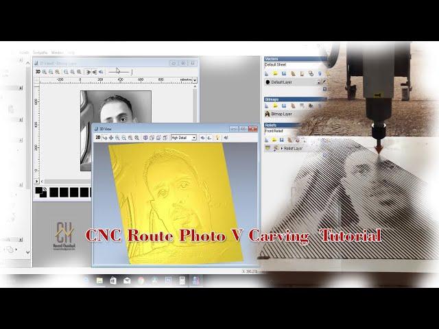 CNC Router Image Engraving  on MDF | | ArtCAM Tutorial | | V bit Carving || Halftone photo tutorial