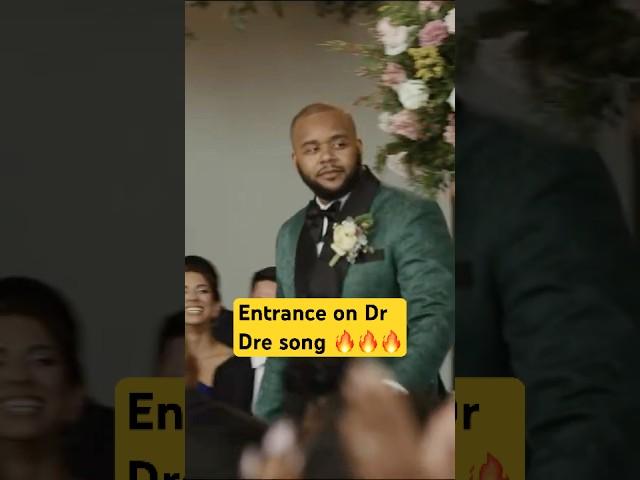 Groom’s entrance on Dr Dre song