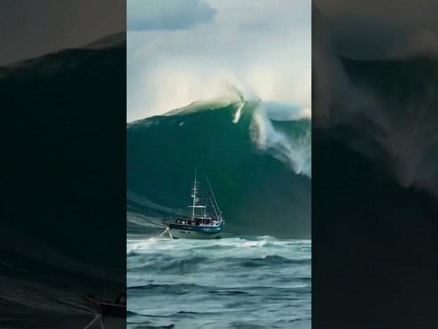 Can This Small Boat Survive a Massive Wave? #ship #scaryocen #bigwaves