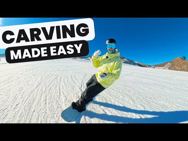 HOW TO CARVE ON A SNOWBOARD // Beginner Snowboard Tips