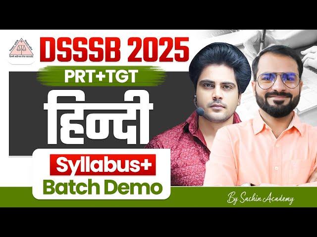 DSSSB 2025 HINDI DEMO by Sachin Academy Live 3pm