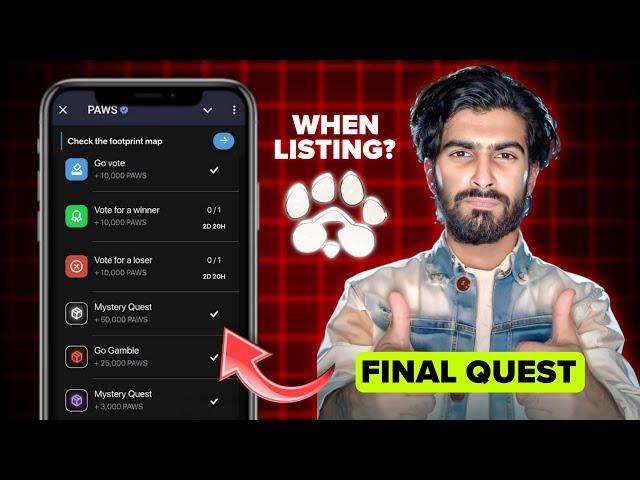 PAWS Airdrop 65,000 PAWS Quests - How To UNLOCK ( +65,000 PAWS ) FREE Telegram Stars