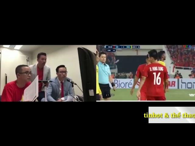 Khoảng khắc BLV BIÊN CƯƠNG vs KHẮC CƯỜNG  gào thét 4phut bù giờ aff Suzuki cup 2018