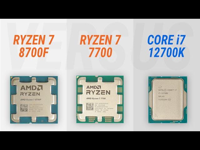 Ryzen 7 8700F vs Ryzen 7 7700 vs Core i7-12700K w/ RTX 4090: Test in 8 games at 1080p