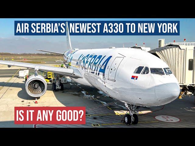 TRIP REPORT | Flying with the NEWEST Air Serbia Airbus A330 in ECONOMY | Belgrade to New York JFK