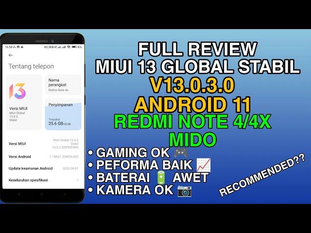 Full Review MIUI 13 Global Stable Redmi Note 4/4X | Android 11 | Smooth Dan Cocok Buat Daily Tapi...