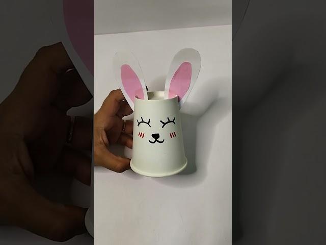 Fun & Easy DIY Craft | Jumping Rabbit Paper Cup Toy  | #ytshorts #viral #shorts