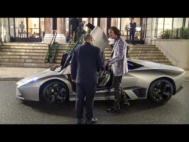 Billionaire Adrian Sutil Driving his Reventon Roadster through Casino de Monaco at Night!!