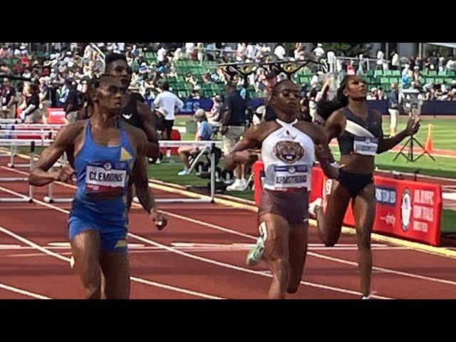 100m Women’s Hurdles Semi-final Heat 1, 2024 U.S. Olympic Trials, Christina Clemons, Keni Harrison