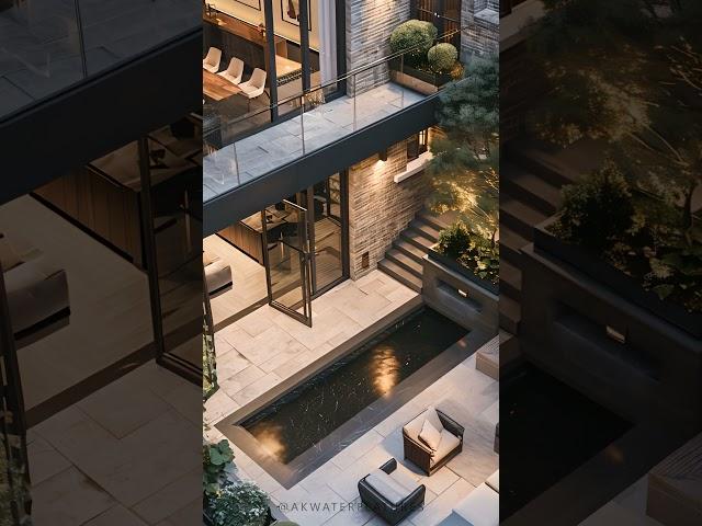 Water Features in London Courtyards #shorts #london #ai #inspiration