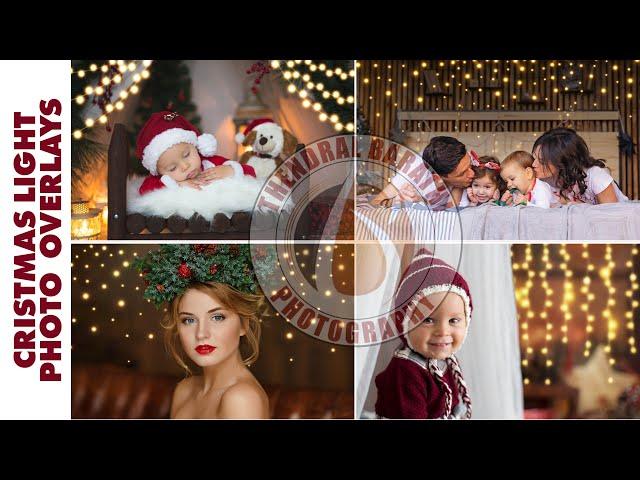 Christmas light Bokeh effect photo overlays