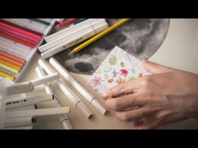 Coloring sound  Healing song with coloring book ASMR coloring book 