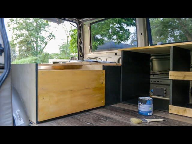 Paint & Staining and Drawer Slides | Astro Van Camper Conversion Series | Part 4