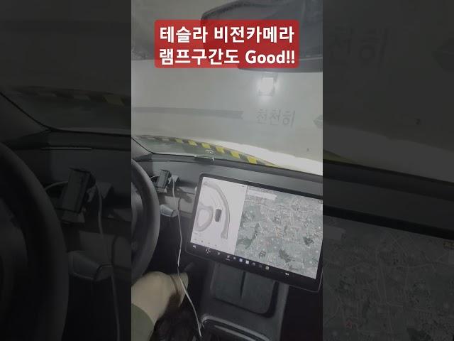 테슬라 비전모드 지하 램프구간도 good!!