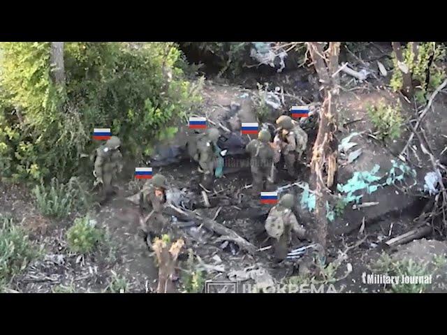 Ukrainian FPV quadcopters hunt and destroy entire Russian troops hiding in buildings on heavy battle