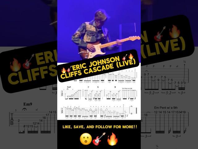 Eric Johnson Cliffs of Dover Live Pentatonic Cascade with Guitar Tabs! #guitartabs #ericjohnson