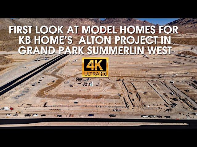 First Look at Model Homes For KB Home's  Alton Project in Grand Park Summerlin 4K Drone Footage