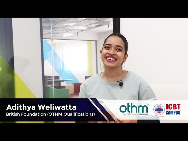 ICBT British Foundation Diploma Student Adithya Weliwatta