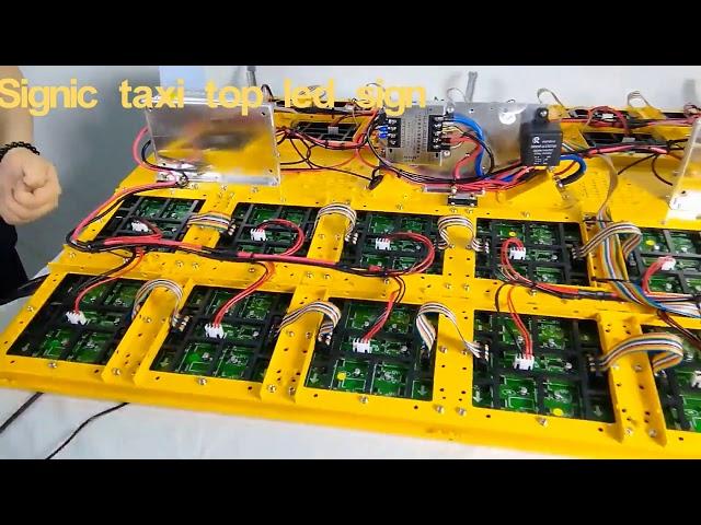 How to repair taxi top led display screen sign,fix LED module/controller/cable