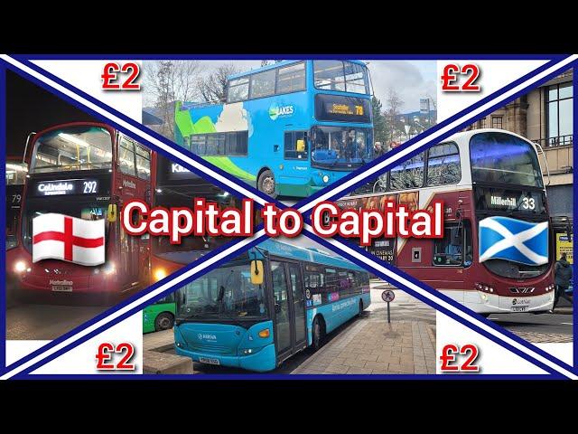 BUS CHALLENGE!! Capital to Capital By Bus (Using £2 Fares) [Part 1]