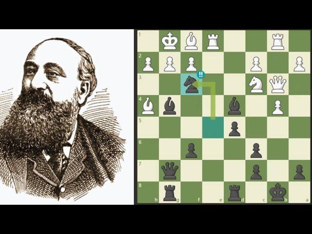 Gossip's Amazing Checkmate Combination - Jackson Whipps Showalter vs George Hatfeild Gossip 1889