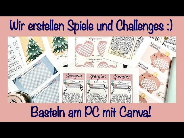 Canva Challenges & Sparspiele erstellen Sparen Umschlagmethode Budgetieren Haushaltsbuch