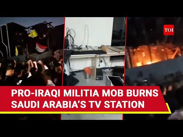 Pro-Iran Mob Burns Saudi TV Station; Violence Over 'Israeli Propaganda' In Iraq | Watch