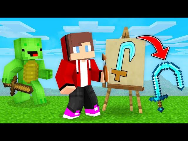 Mikey Speedrunner vs JJ Hunter With DRAWING MOD in Minecraft (Maizen)