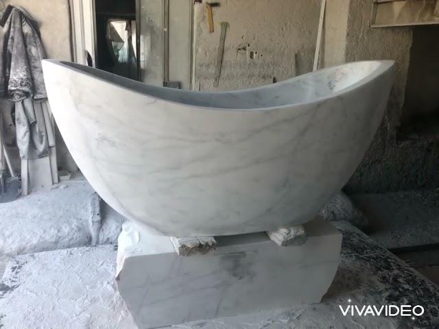 Mermer Marble carrara küvet modelleri 90x90x190 cm ölçülerinde