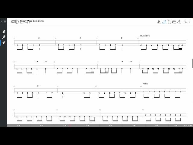 Fall Out Boys - Sugar, We're Going Down (BASS TAB PLAY ALONG)