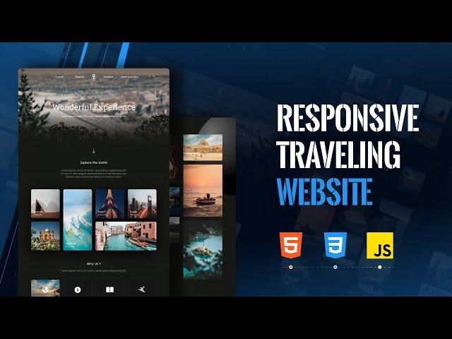 Responsive Travel website using HTML CSS JS | One Page Modern Website