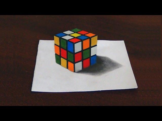 3D DRAWING - Rubik's Cube (Рисунок Кубик Рубика) ISP 2015