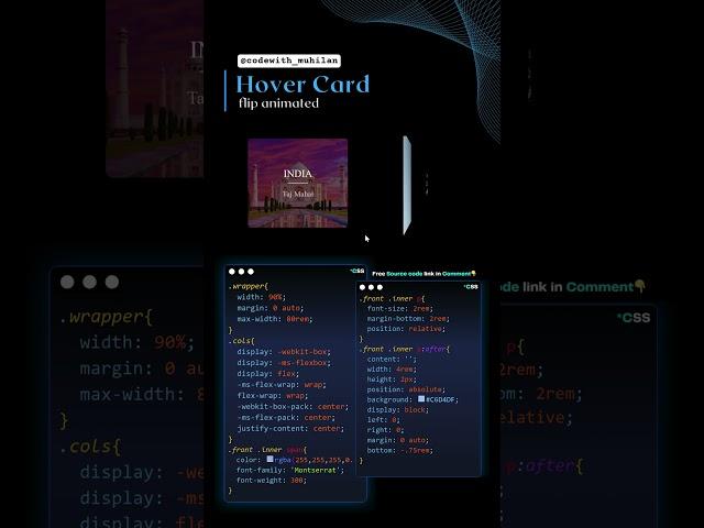 Hover Flip Cards #css #coding #cards  #Website #frontenddeveloper #hovereffect