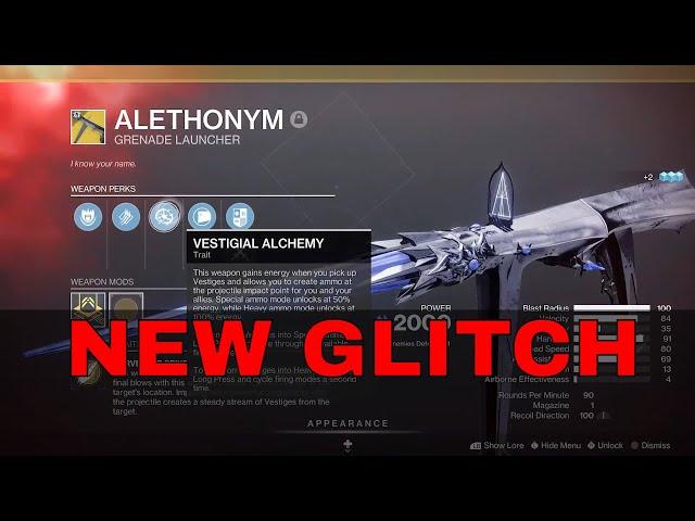 NEW ALETHONYM GLITCH Might Get It Disabled Grenade Launcher Exotic Revenant