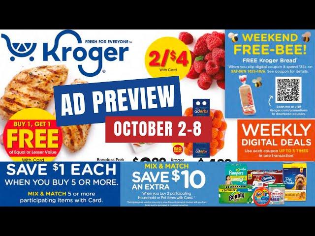 *SWEET!* Kroger Ad Preview for 10/2-10/8 | Buy 5 Save $1 Each MEGA SALE + MORE