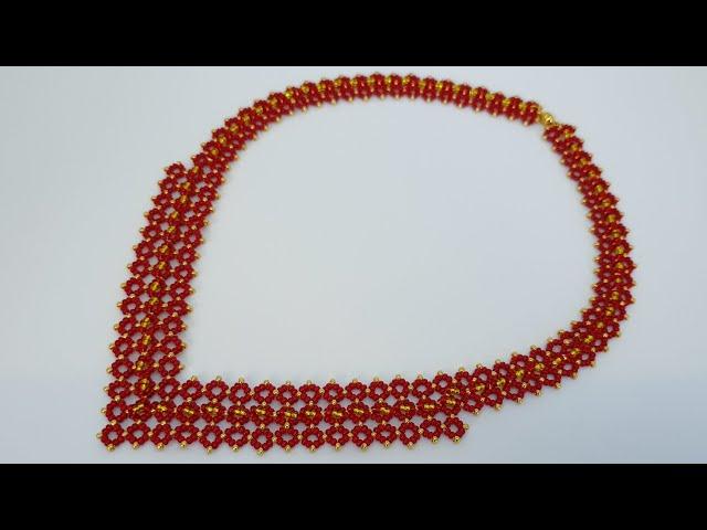 Beaded necklace a corner/ Necklace / Handmade jewelry by NATALI AMAPOLA