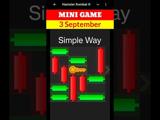 Hamster Kombat Mini Game Today 3 September Unlock Key | 3 September Mini Game Hamster | #mini game