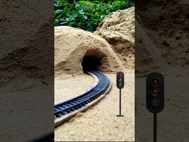 "Silent Tunnel in Desert Hills | Realistic Train Diorama Setup"