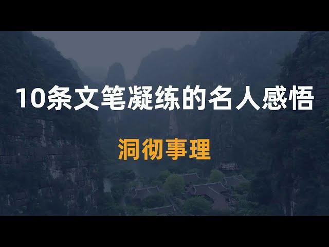 10条文笔凝练的名人感悟，洞彻事理