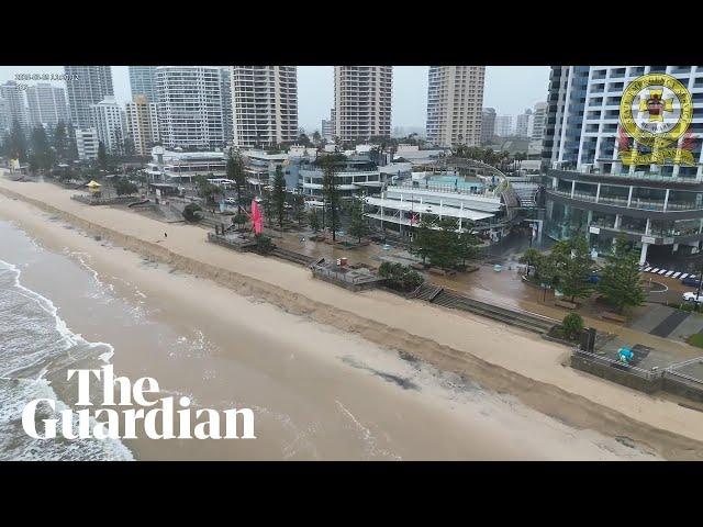 Drone vision shows coastal erosion on Gold Coast beaches after ex-Tropical Cyclone Alfred