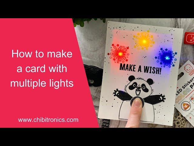 Interactive Light Up Card with Multiple Lights featuring Chibitronics