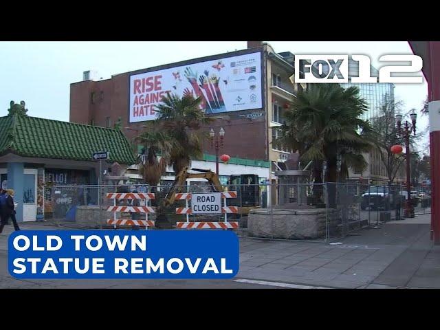 Controversial statues being removed in Portland’s Old Town