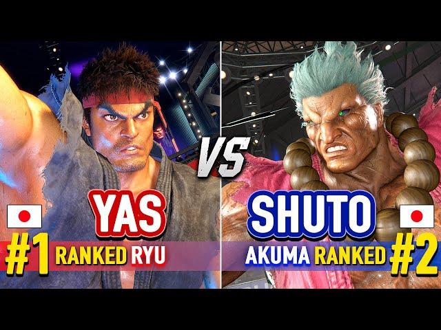 SF6  YAS (#1 Ranked Ryu) vs SHUTO (#2 Ranked Akuma)  Street Fighter 6 High Level Gameplay