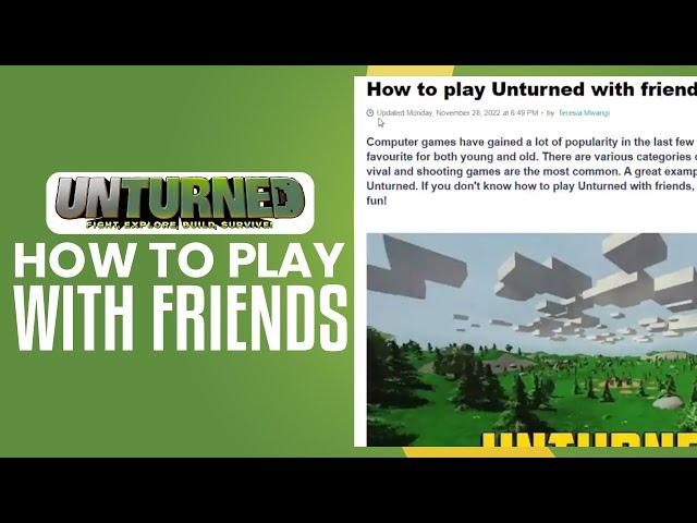How To Play Unturned With Friends (2025) Simple Tutorial
