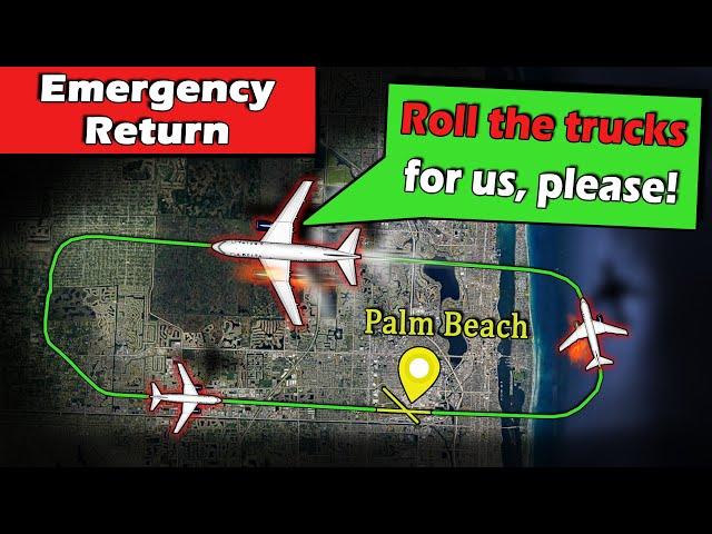 LEFT ENGINE FIRE on Takeoff | Delta A320 Emergency Return to Palm Beach