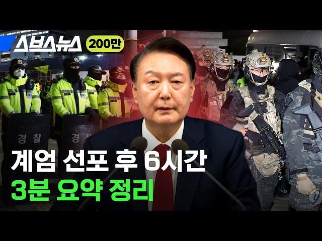 윤석열 대통령 비상계엄 선포부터 해제까지 3분 정리 / 스브스뉴스