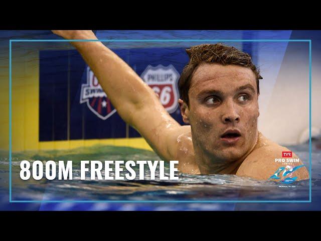 Finke Charges Late but Hafnaoui Gets Gold in Men's 800M Freestyle | 2023 Knoxville TYR Pro Series