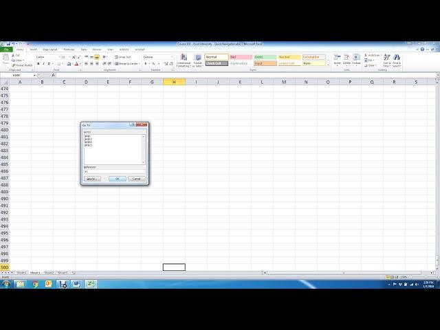 Excel University 101   Quick Navigation